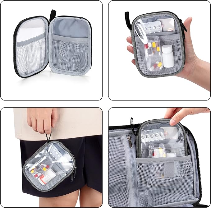 Trunab Medicine Storage and Organizer Bag Empty, Pill Bottle Organizer with Portable Small Pouch, Home First Aid Box for Emergency Medication, Supplements or Medical Kits (Bag Only)(Patent Design)