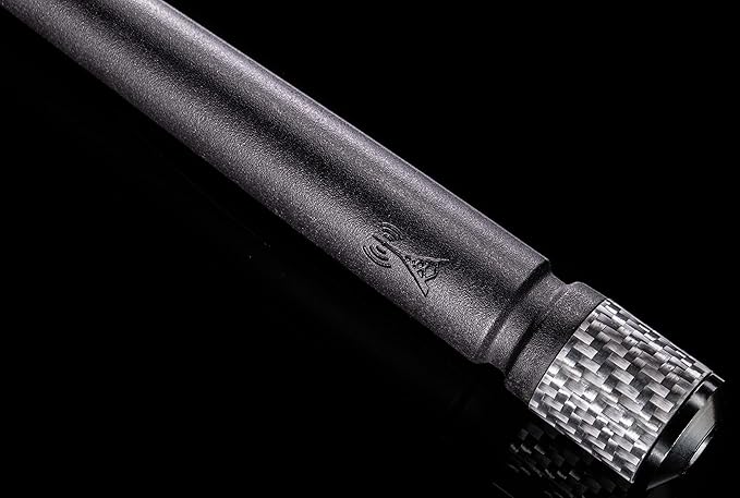 Votex - The Spartan - 13 3/4 Inch Rubber Antenna fits Toyota Tacoma | Tundra - USA Stainless Steel Threading - Silver Carbon Fiber Trim - Tuned Internal Copper Coil