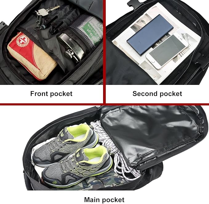 HYKING Large Tactical Expandable Backpack 39L-64L Military Bug Out Bag With Waist Strap