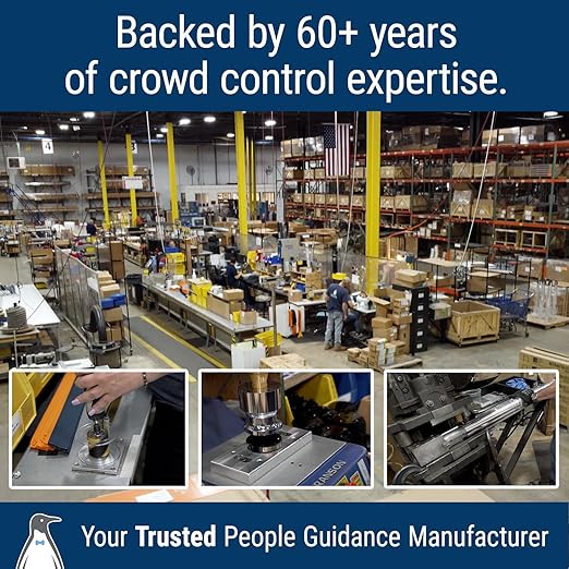 WM412 Retractable Belt Wall Mounted Yellow Crowd Control Barrier and Receiving End, 15' Black Belt