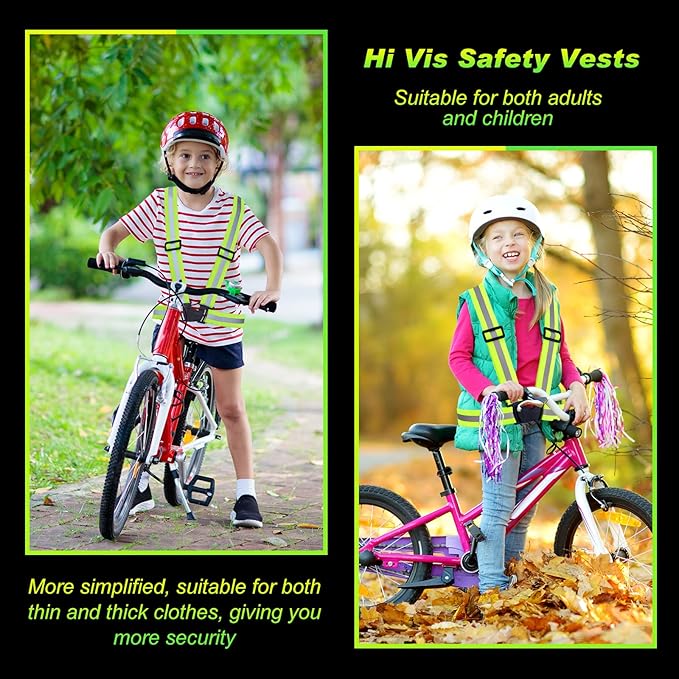 Hercicy 30 Pcs Reflective Vest High Visibility Safety Vests, Adjustable Running Gear Straps Lightweight Reflector for Construction (Yellow)