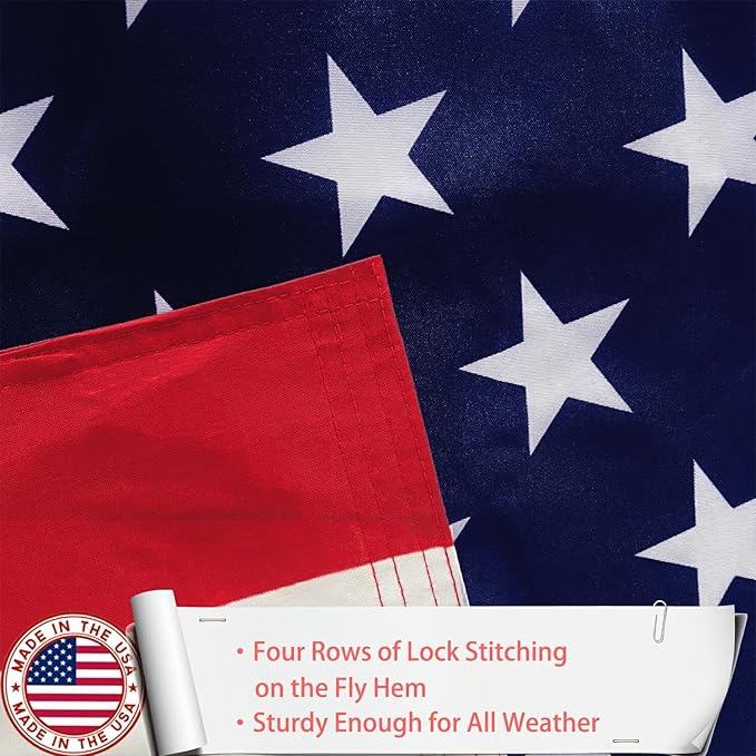 American US Flag 2x3 Outdoor Made in USA - Double Sided Heavy Duty Vivid Color United States Flag Banners with 2 Brass Grommet