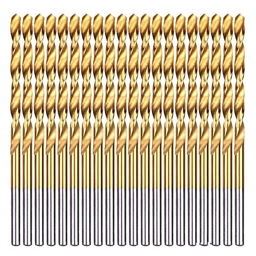 20PCS, 13/64", Titanium Coated Twist Drill Bits