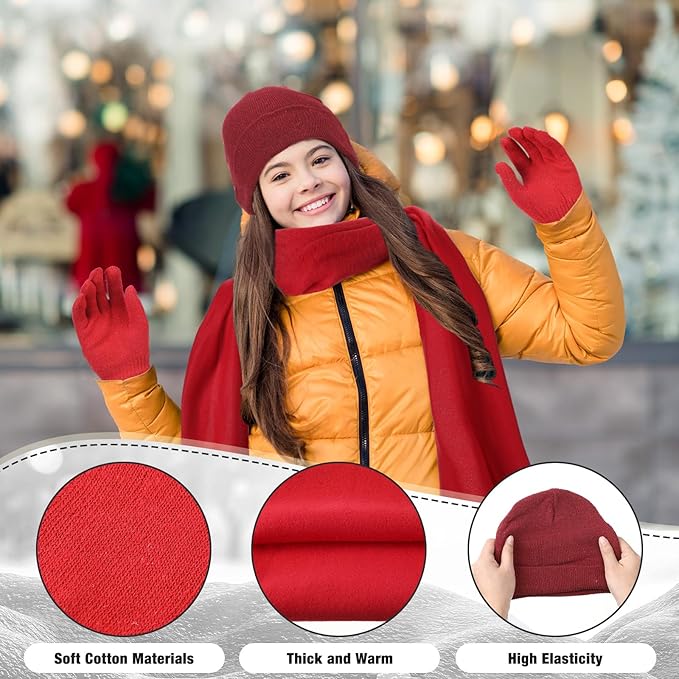 Unittype 300 Pcs Winter Homeless Care Supplies Bulk - Beanies Caps Gloves Scarves Set for Community Charity Church Donation