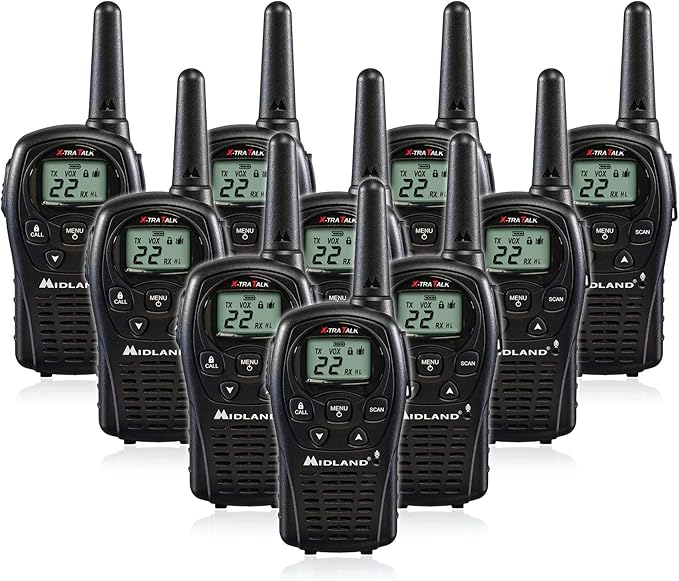 Midland LXT500VP3 FRS Two Way Radios - 10 Pack Bundle w/Chargers