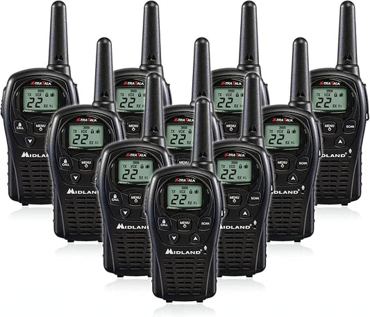Midland LXT500VP3 FRS Two Way Radios - 10 Pack Bundle w/Chargers