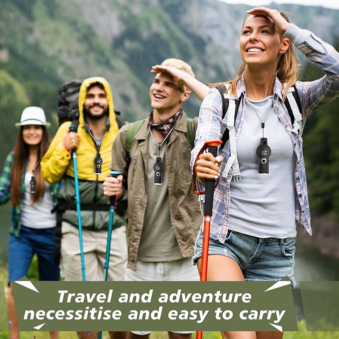12 Pack Emergency Survival Whistle 7-in-1 Compass Hiking Survival Safety Whistle with Lanyard Outdoor Multifunctional Tool Ideal for Hiking Camping Rescue Signaling