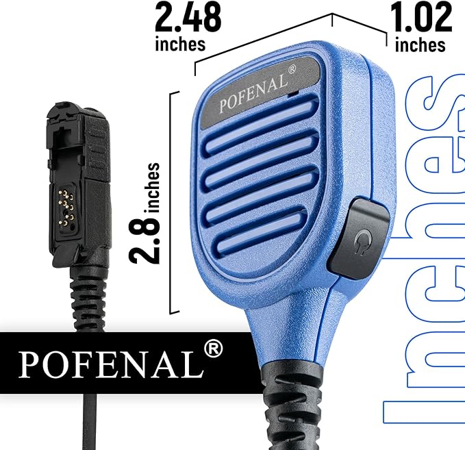 Waterproof Motorola Radio Speaker Mic for XPR3500e/XPR3300e - Remote Shoulder Microphone with 3.5mm Jack & Noise-Canceling, DMR Radio Accessories(Blue)
