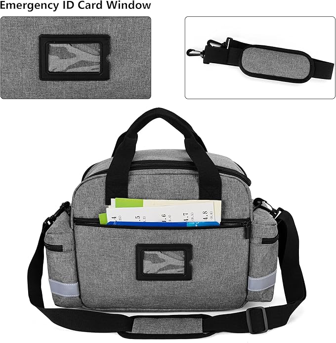 Trunab Home Health Nurse Bag Medical Bag Organizer with Handle and Shoulder Strap for Home Visit, Travel, Nursing Student