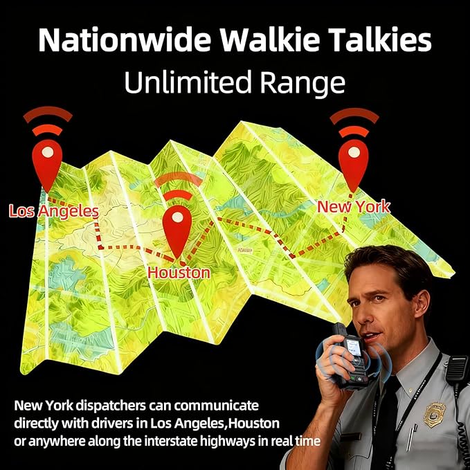 Lifetime Free Global Rapid Walkie Talkies Unlimited Range Nationwide PTT 4G LTE PoC Long Range Two Way Radios Long Distance 5000 Miles Professional for Family,Outdoor,Logistics (10 Pack with SIM)