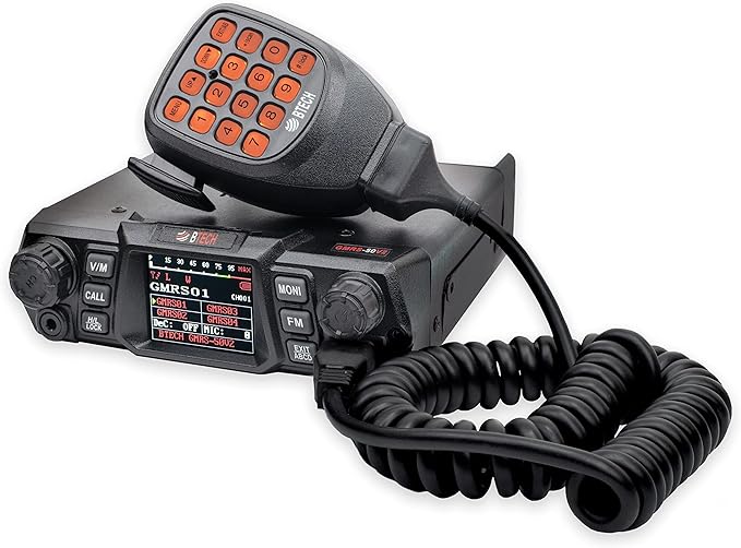 BTECH GMRS-50V2 50W 256 Fully Customizable Channels Mobile GMRS Two-Way Radio. Repeater Compatible, Dual Band Scanning (VHF/UHF), FM, & NOAA Weather Broadcast Receiver