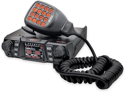 BTECH GMRS-50V2 50W 256 Fully Customizable Channels Mobile GMRS Two-Way Radio. Repeater Compatible, Dual Band Scanning (VHF/UHF), FM, & NOAA Weather Broadcast Receiver