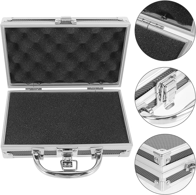 Lockable Aluminum Alloy Medicine Storage Box Foam, Portable Handle Briefcase for First Aid Essentials Organization