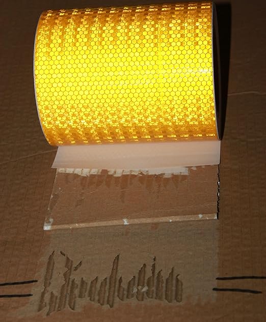 Industrial Reflective Tape Yellow 6 inch for Bikes, Outdoor Waterproof High Visibility Safety Warning Adhesive Stickers Strips (66 feet)