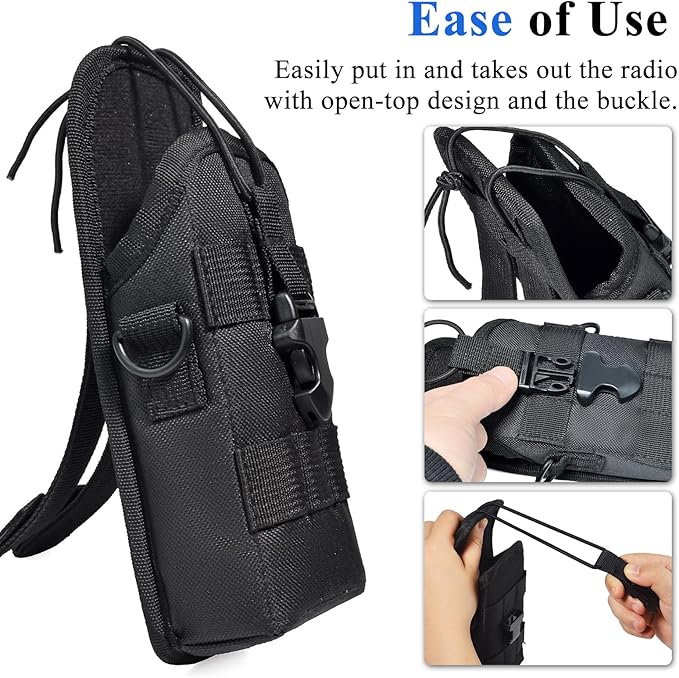 Versatile Walkie Talkie Holster Molle Radio Pouch Large Radio Holder for Motorola Baofeng Cobra Uniden Handheld Two Way Radio Ham CB Radio