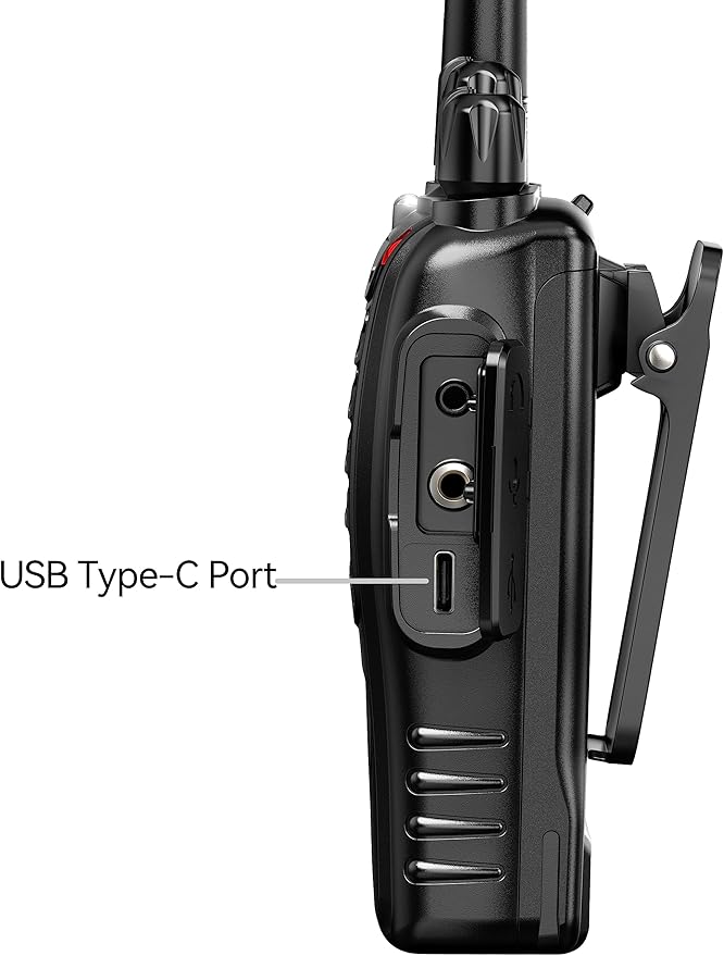 Rechargeable Long Range Two-Way Radios with Earpiece 4 Pack Arcshell AR-5 Walkie Talkies Li-ion Battery and Charger Included