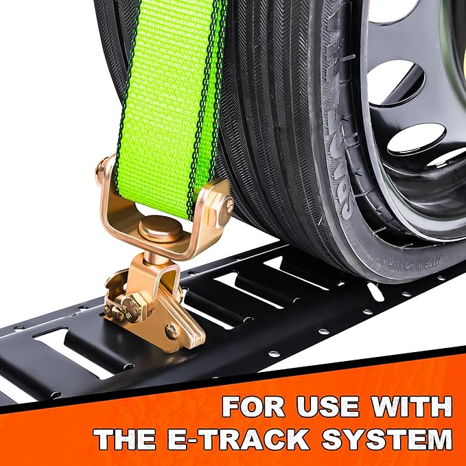 E Track Roller Idler Swivel Anchors, 4 Pack, Heavy-Duty Tie Down Fitting for E-Track Ratchet Straps, Wheel Straps, Trailer Tie-Down System for Car, ATV, UTV, Flatbed, Truck Accessories
