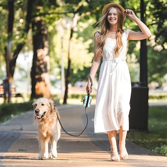 Let's go Travel Around the World Pattern Dog Poop Bag Holder for Leash Dogs Waste Bags with Carabiner Clip Pet Waste Bag for Outdoor Puppy Walking and Travel