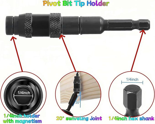 105°Angle Drill Bit Extension Hex Shank Screwdriver Angled Bit Holder Drill Tool Kit For Drill or Driver 1/4" Socket Adapter ﻿