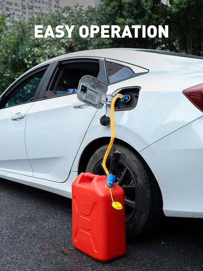 SMART JERRY - Battery Operated Fuel Pump | Electric Oil Transfer Pump for Gasoline, Diesel, Water, Transmission | 3 GPM Hand Pump with Locking Clip
