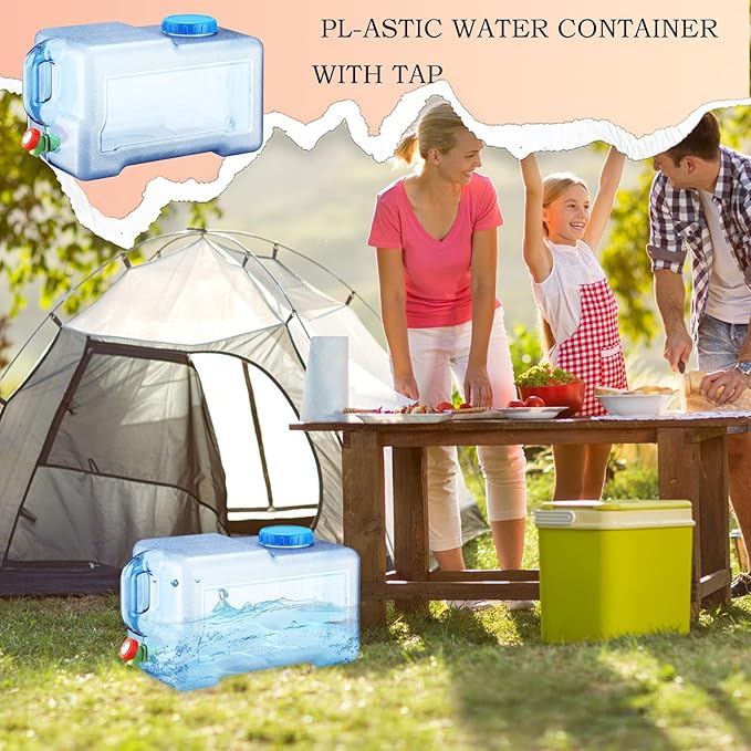 Water Storage Containers - 3.17 Gallon Bottle Dispenser | Portable Square Water Container with Tap,for Hiking Picnic Camping Survival Outdoor Beverage