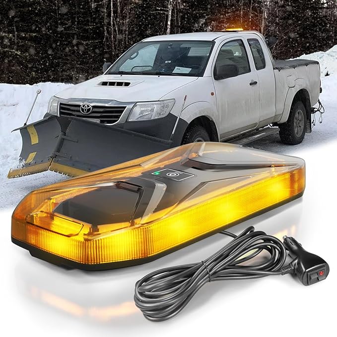 Agrieyes 68 LED Flashing Lights for Vehicles, Amber Screw Mounting Strobe Light Bar for Trucks, Smoked Lens Emergency Flashing Warning Security Caution for Plow, Construction, Snow, Trailer Waterproof