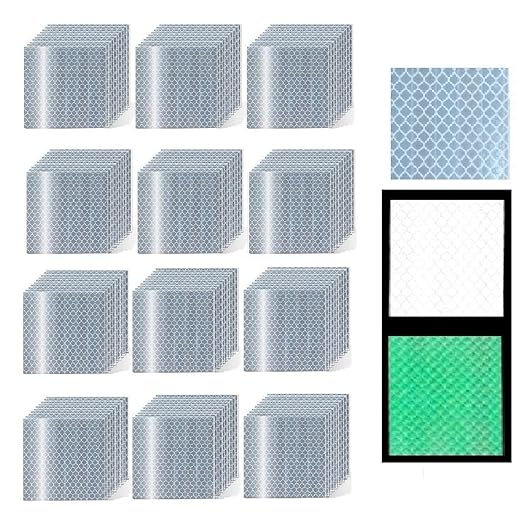 Glow in The Dark Reflective Stickers 4 inch X 4 inch for Car, High Visibility Warning Safety Reflective Strips (120 Pcs)