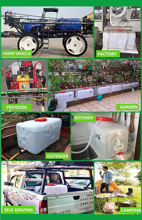 Water Storage Tank for Camping, Plastic Water Containers with Spigot for Emergency Water Storage Household Outdoor Camping Hiking Self-Driving Tour(Size:80L/21gallon)