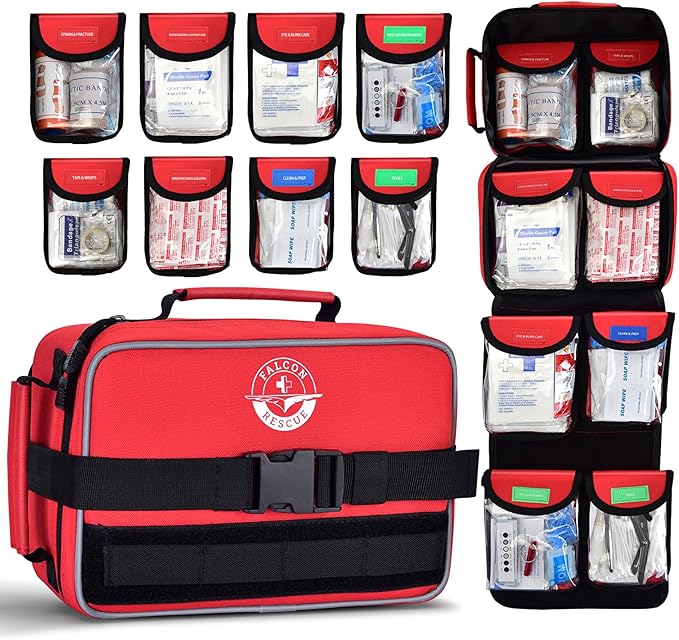 Premium 418-Piece First Aid Kit for Home, Travel, Camping, Hiking & Outdoor Emergencies, Tear-Resistant Survival Kits for Business, Vehicle & School, Multi-Use Emergency Medical Supplies