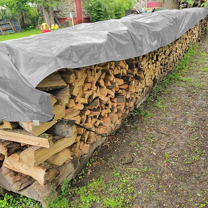 25 * 40FT Tarps Heavy Duty Waterproof, 12 Mil Silver Heavy Duty Tarps with Grommets Reinforced Edges, UV Resistant, Tear&Fade Resistant, Large Covers for Camping Patio Roof Boat Outdoors