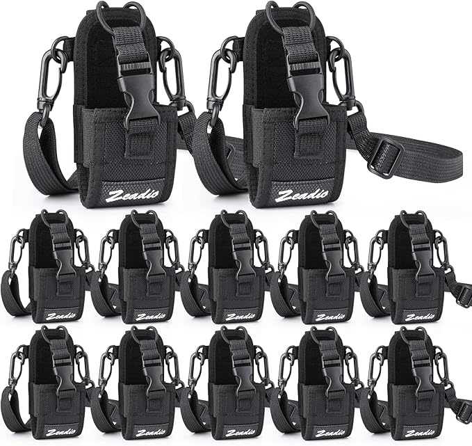 Zeadio Versatile Two-Way Radio Case, Universal Durable Holster Pouch Case Holder for Two-Way Radio Walkie Talkies (ZNC-D, Pack of 12)