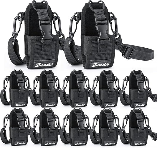 Zeadio Versatile Two-Way Radio Case, Universal Durable Holster Pouch Case Holder for Two-Way Radio Walkie Talkies (ZNC-D, Pack of 12)
