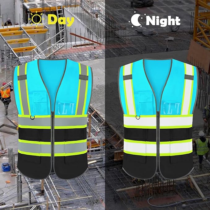 BeautyWill Custom Logo Safety Vest Class 2 High Visibility Reflective Vest for Men - Personalized Logo Team Vest