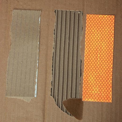 Non Fading Orange Reflective Stickers 2 inch X 6 inch, Outdoor Waterproof High Visibility Warning Safety Adhesive Reflector Tape (50 Pcs)