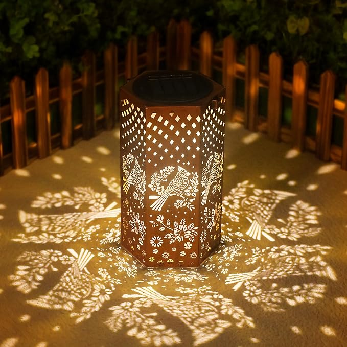 Christmas Gifts for Women, Men, Mom, Cardinal Bird Solar Lanterns Outdoor Waterproof - Solar Lights Outdoor Hanging Garden Decor for Outside, Patio, Outdoor, Yard, Lawn, Balcony