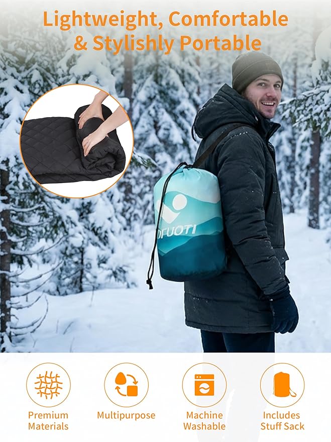 Heated Blanket Battery Operated,12V Cordless heating pad with 15000 battery,Heated Shawl Throw Blanket,Wearable Heated Blanket,Sherpa Lining,3 Heating Set for Outdoor Camping,Backpacking,Hiking,Travel