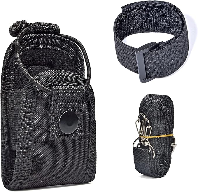 Universal Radio Case, Nylon Holder Holster Case Pouch Accessories with Arm Strap and Shoulder Strap for Baofeng UV5R Midland Motorola Talkabout Cobra Retevis Walkie-Talkie (Pack of 2)