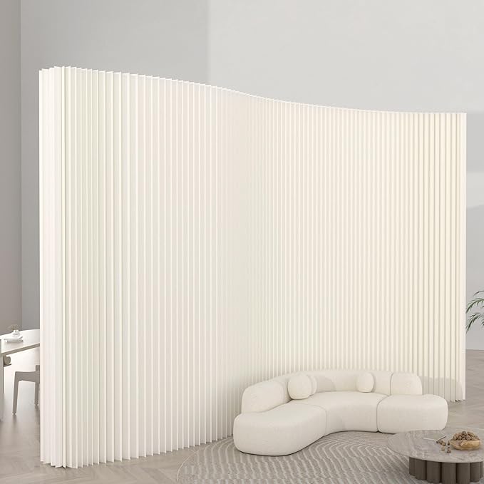 Foldable Room Divider Privacy Screens Movable Temporary Wall Space Partition, 5.25~9.19 FT Tall, 6.56~16.4 FT Width, Choice of Various Sizes and Styles