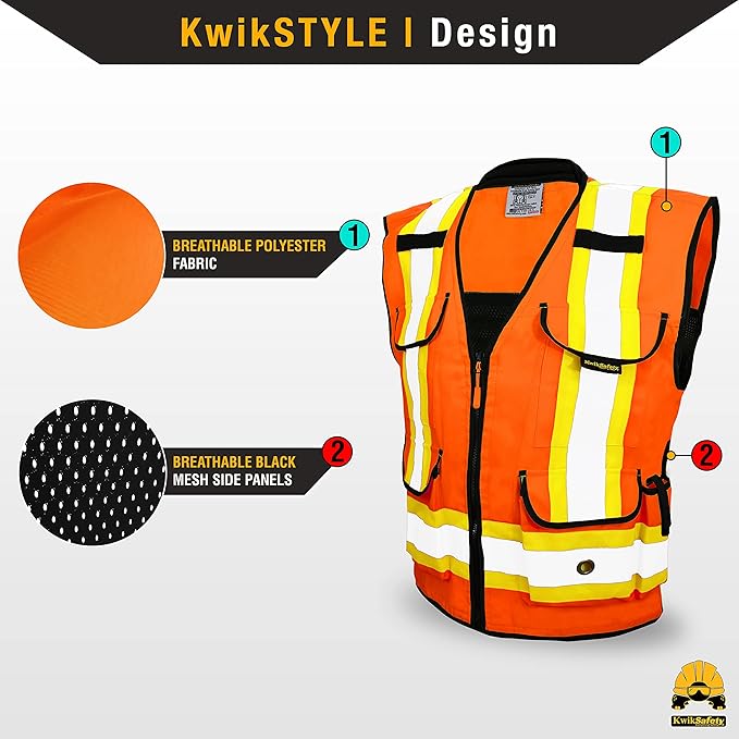 KwikSafety - Charlotte, NC - GODFATHER Safety Vest [CUSHIONED COLLAR + TABLET POCKET] ANSI OSHA