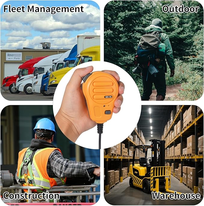 UAYESOK QX-18 Walkie Talkie Magnetic Mic for Baofeng uv-5r, Kenwood NEXEDGE Radios, Hands-Free/Transmit LED Light/Clear Audio (Yellow)