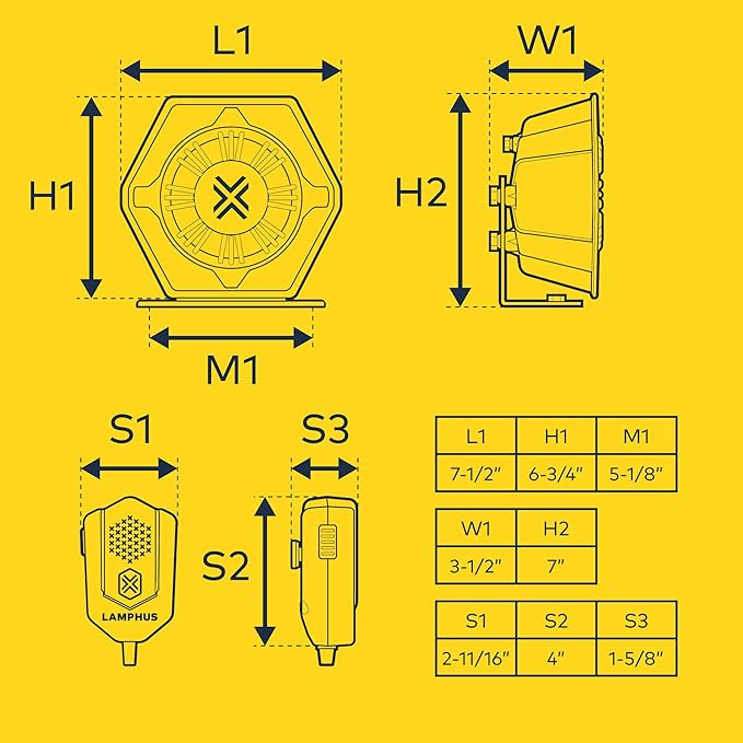 LAMPHUS ThunderWave 100W Emergency Police Siren Speaker Kit [Remote Control][2x15A Aux Light Switch][Hands-Free Air Horn][Radio Broadcast] 12V Warning PA System for Emergency Vehicle Pickup Truck UTV