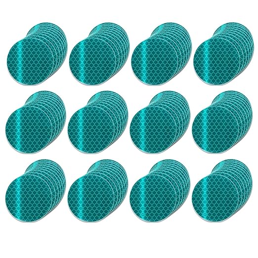 Green Reflective Stickers 2-inch Diameter Round Reflector, Outdoor Waterproof High Visibility Warning Adhesive Tape (120 Pcs)