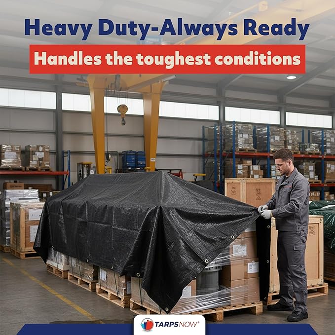 Heavy Duty Ceiling Leak Diverter Tarp with Drain Flange - Roof Water Diverter for Emergency Leaks - Water Leak Catcher with D-Rings - Effective Water Diverter - 7' x 7'