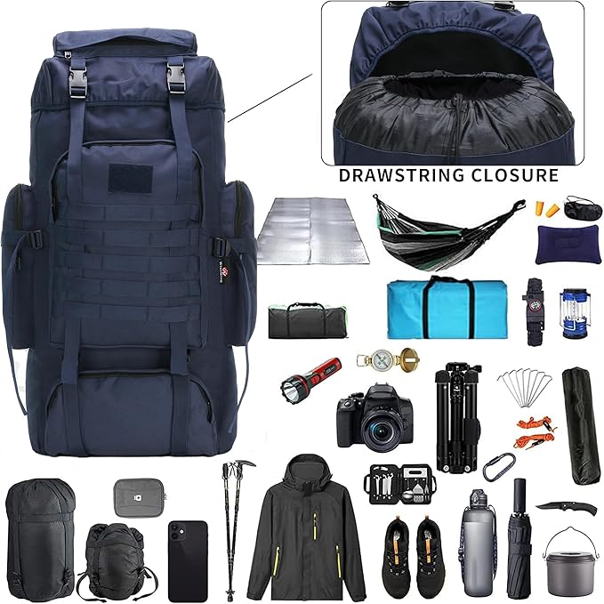 Hiking Backpack for Men 70L/100L Camping Backpack Military Rucksack Molle 3 Days Assault Pack for Climbing