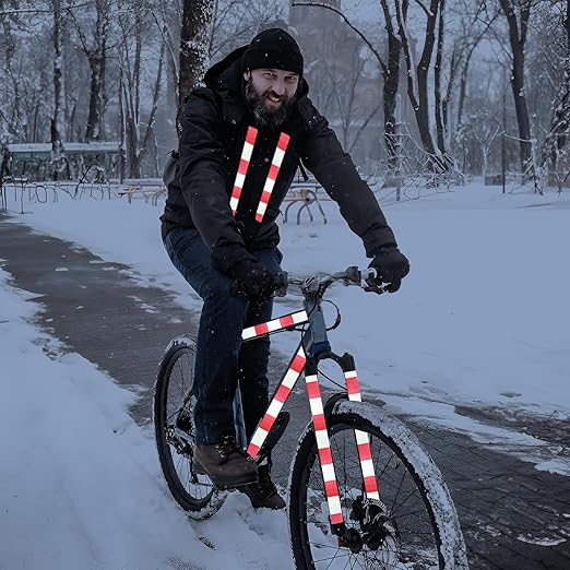 Reflective Tape Red White 2 Inch x 168 Feet, Outdoor Waterproof Warning Reflector, Night Safety Stickers for Car Bicycles