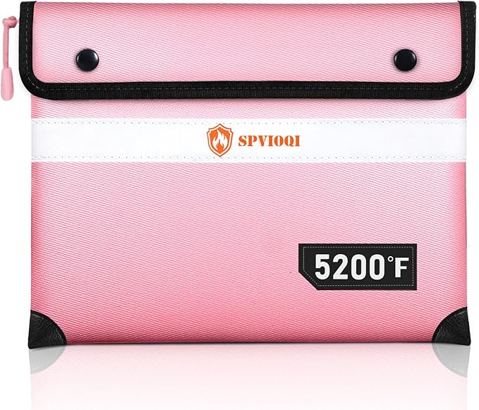 Upgraded Fireproof Document Bag 5200°F - with Heat Insulated, Fireproof Bags with Zipper/Reflective Strip, 9 Layers of Functional Materials, Fire proof Money Bag for Cash/Documents, Water Resistant
