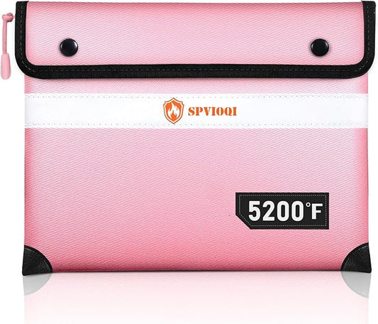 Upgraded Fireproof Document Bag 5200°F - with Heat Insulated, Fireproof Bags with Zipper/Reflective Strip, 9 Layers of Functional Materials, Fire proof Money Bag for Cash/Documents, Water Resistant