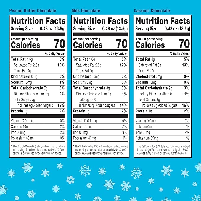 AWAKE - Caffeinated Chocolate Bites - 50mg Caffeine per bite - Winter Wake Up Variety Pack (3 Flavors), 50 Bites - Peanut Butter, Milk, & Caramel - Energy Bites - Coffee Alternative - Fairtrade, Gluten Free, Non GMO - 0.48oz each