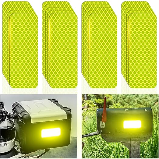 Reflective Stickers Made of 3M DG3,Super Reflection, Safety Reflective Tape for Car Trailer Truck Bike Motorcycle, 20 Pcs Fluorescent Yellow-Green Outdoor Waterproof 3.15" X 1.18"