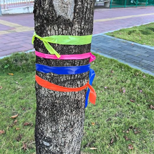 5 Pack Pink Flagging Tape, Non-Adhesive Plastic Ribbon Neon Marking Roll, 0.78"*500ft, Marking Tape for Tree Marking, Hunting, Boundaries and Hazardous Areas,Trail Marking